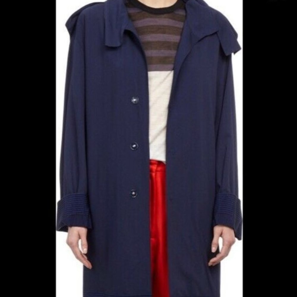 ACNE Studios Navy Hooded Trench Coat